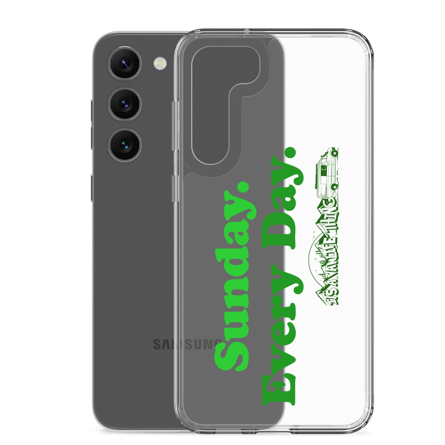 Clear Case for Samsung® with “Sunday Every Day” logo