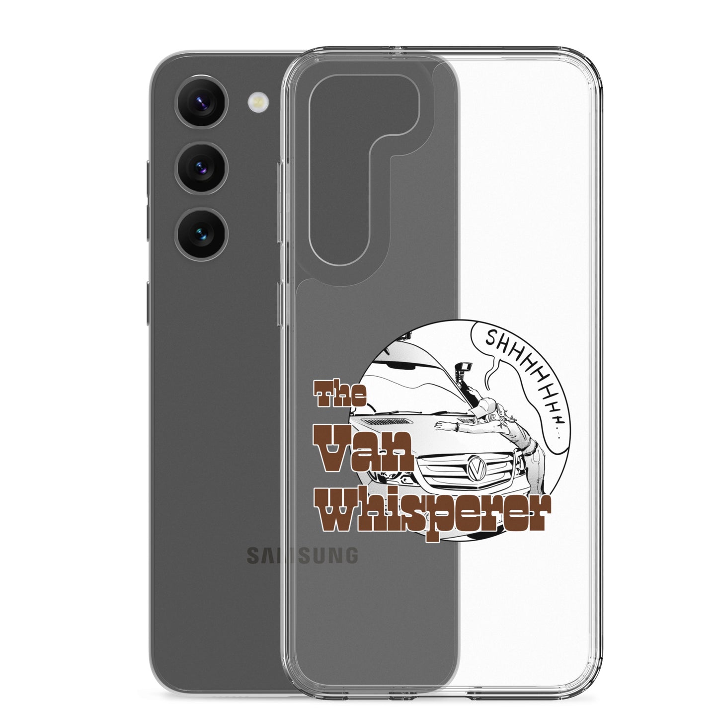 Clear Case for Samsung® with “The Van Whisperer” (F) logo