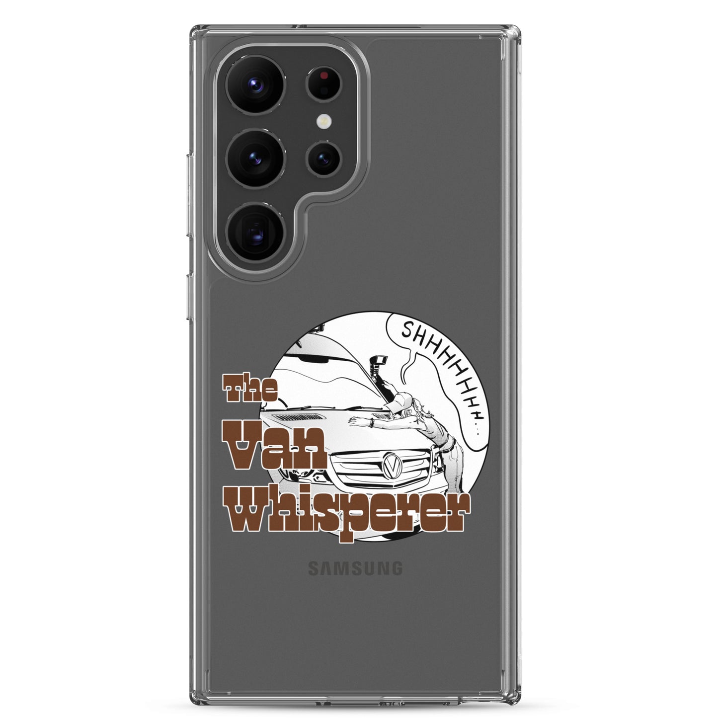 Clear Case for Samsung® with “The Van Whisperer” (F) logo