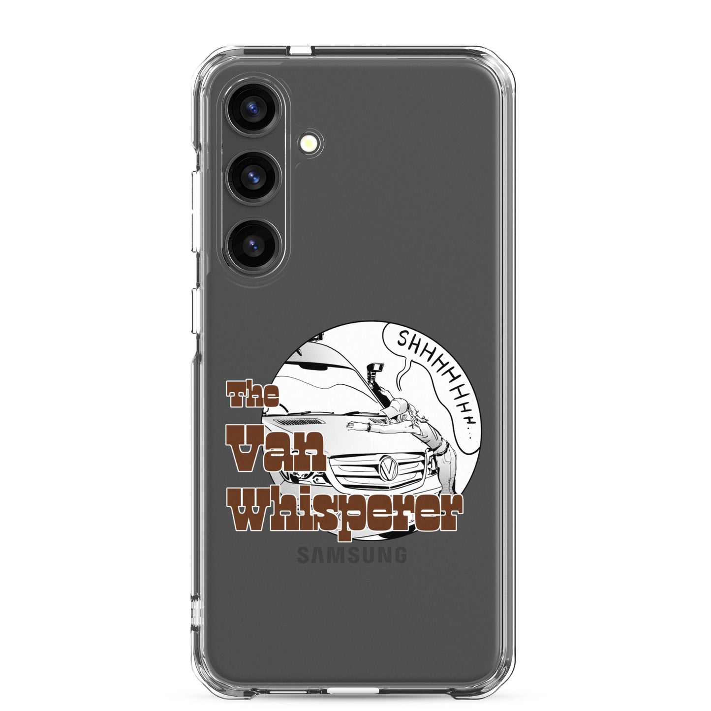 Clear Case for Samsung® with “The Van Whisperer” (F) logo