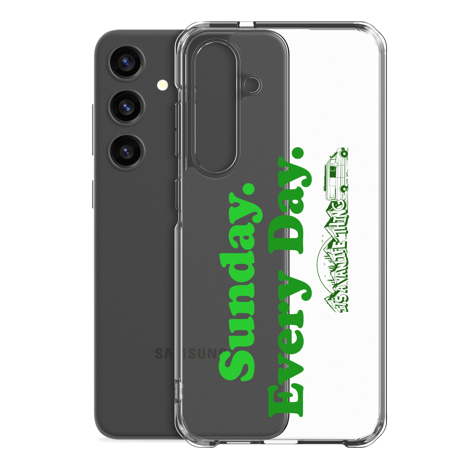 Clear Case for Samsung® with “Sunday Every Day” logo