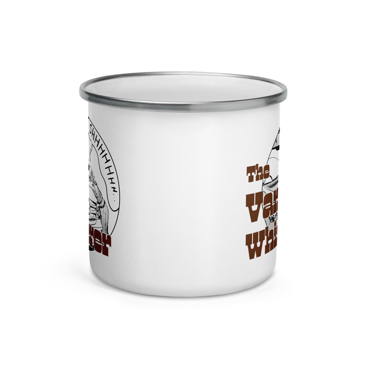 Enamel Mug with “The Van Whisperer” (F) logo