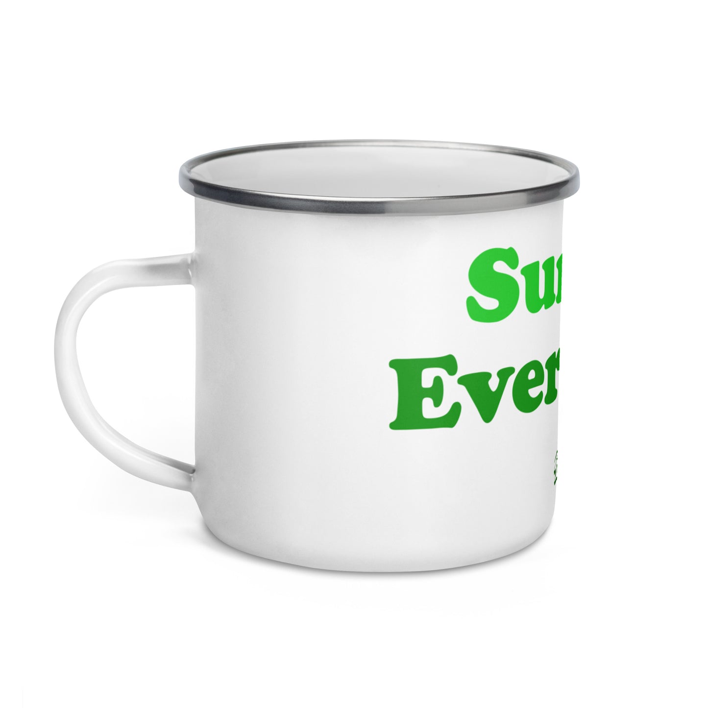 Enamel Mug with “Sunday Every Day” logo