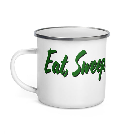 Enamel Mug with “Eat Sweep Drive Repeat” logo