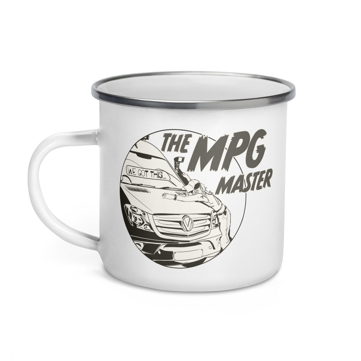 Enamel Mug with “The MPG Master” (F) logo