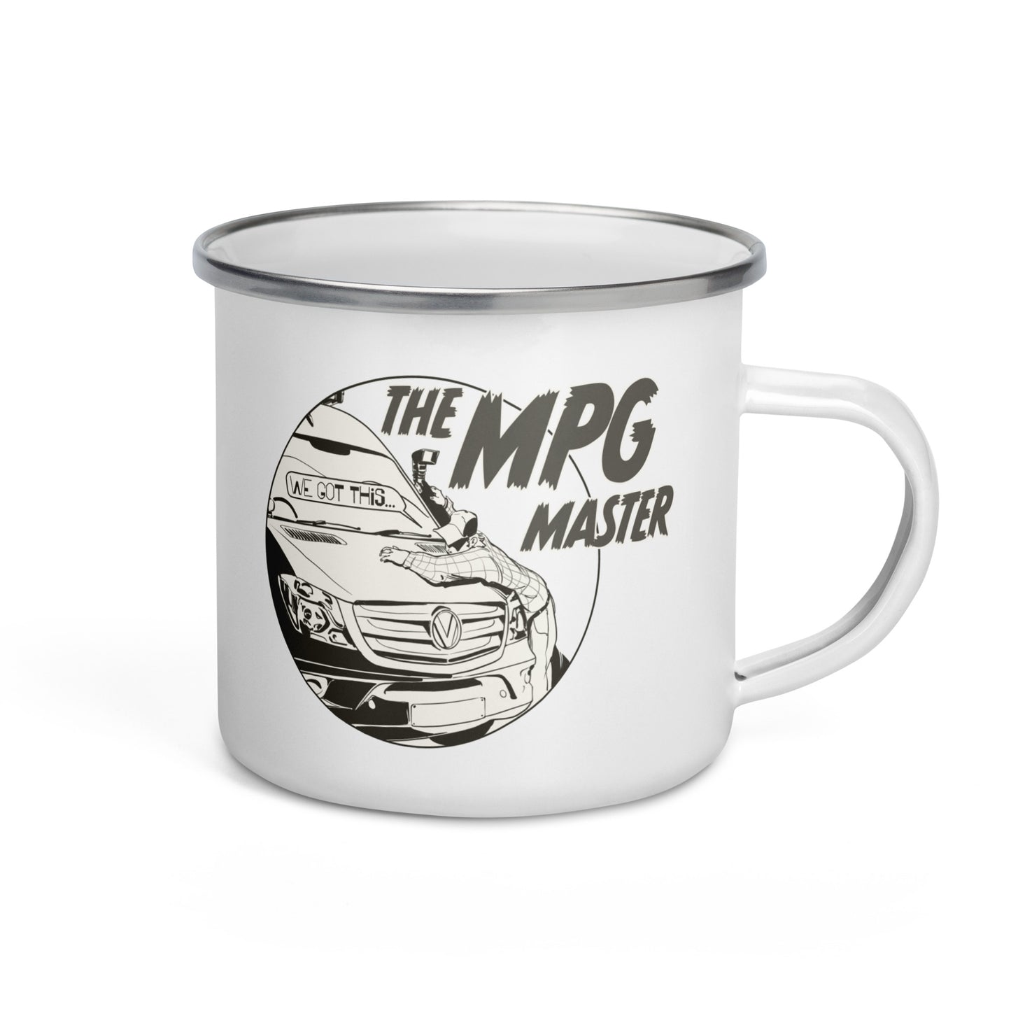 Enamel Mug with “The MPG Master” (M) logo