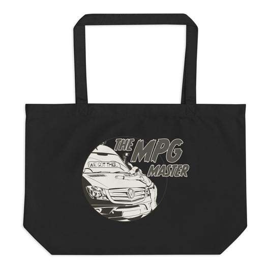 Large organic tote bag with “The MPG Master” (F) logo