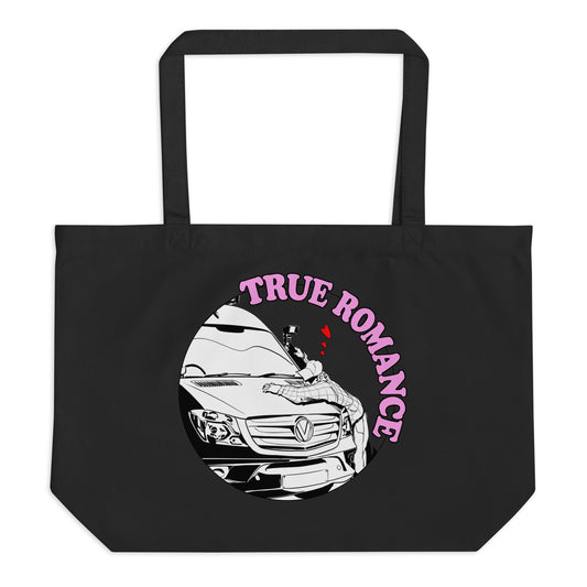 Large organic tote bag with "True Romance" (M) design