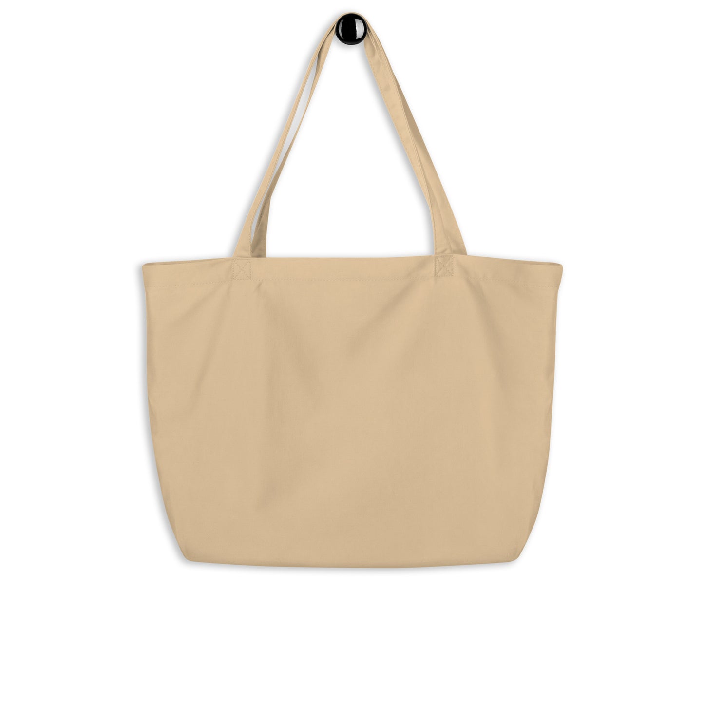 Large organic tote bag with "Didn't Wanna Go In Anyway" graphic