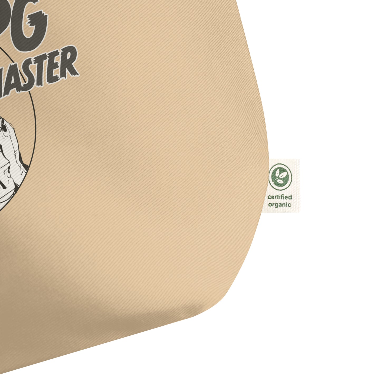 Large organic tote bag with “The MPG Master” (F) logo