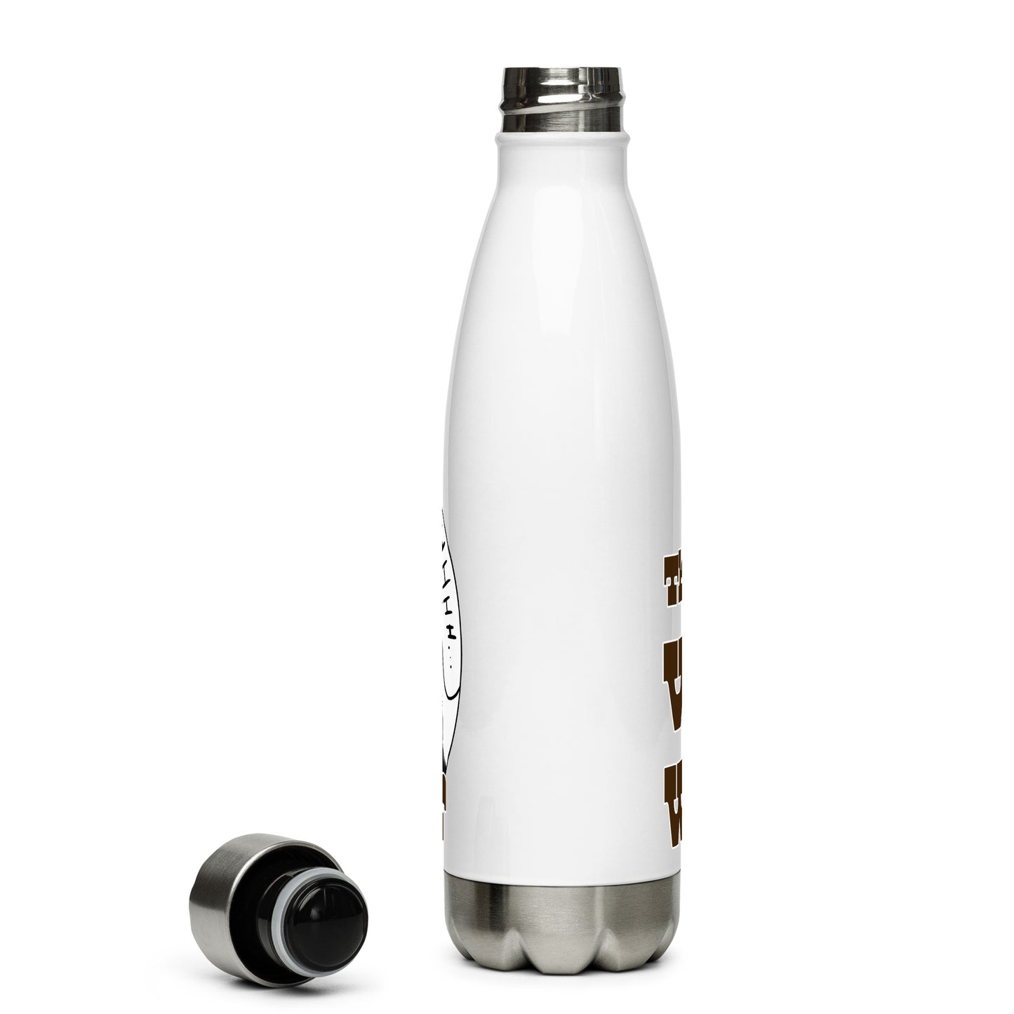 Stainless steel water bottle with “The Van Whisperer” (M) logo