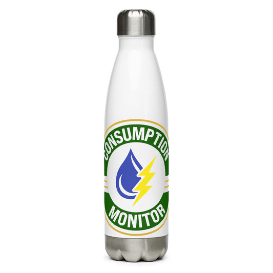 Stainless steel water bottle - “Consumption Monitor" logo