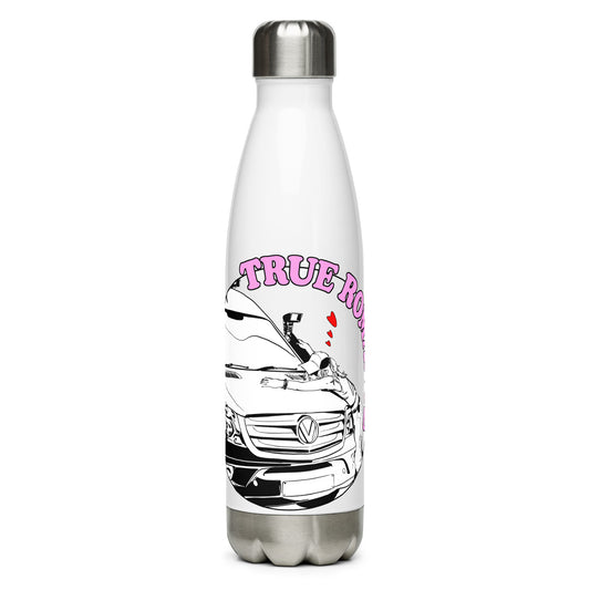 Stainless steel water bottle with “True Romance” (F) logo