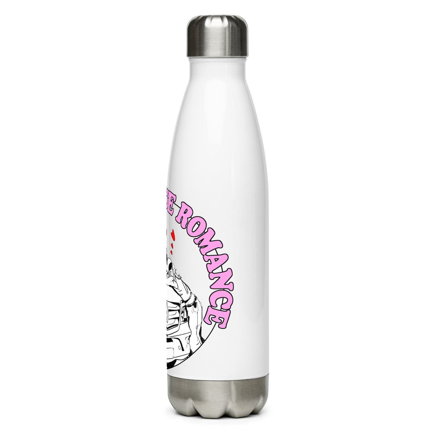 Stainless steel water bottle with “True Romance” (F) logo