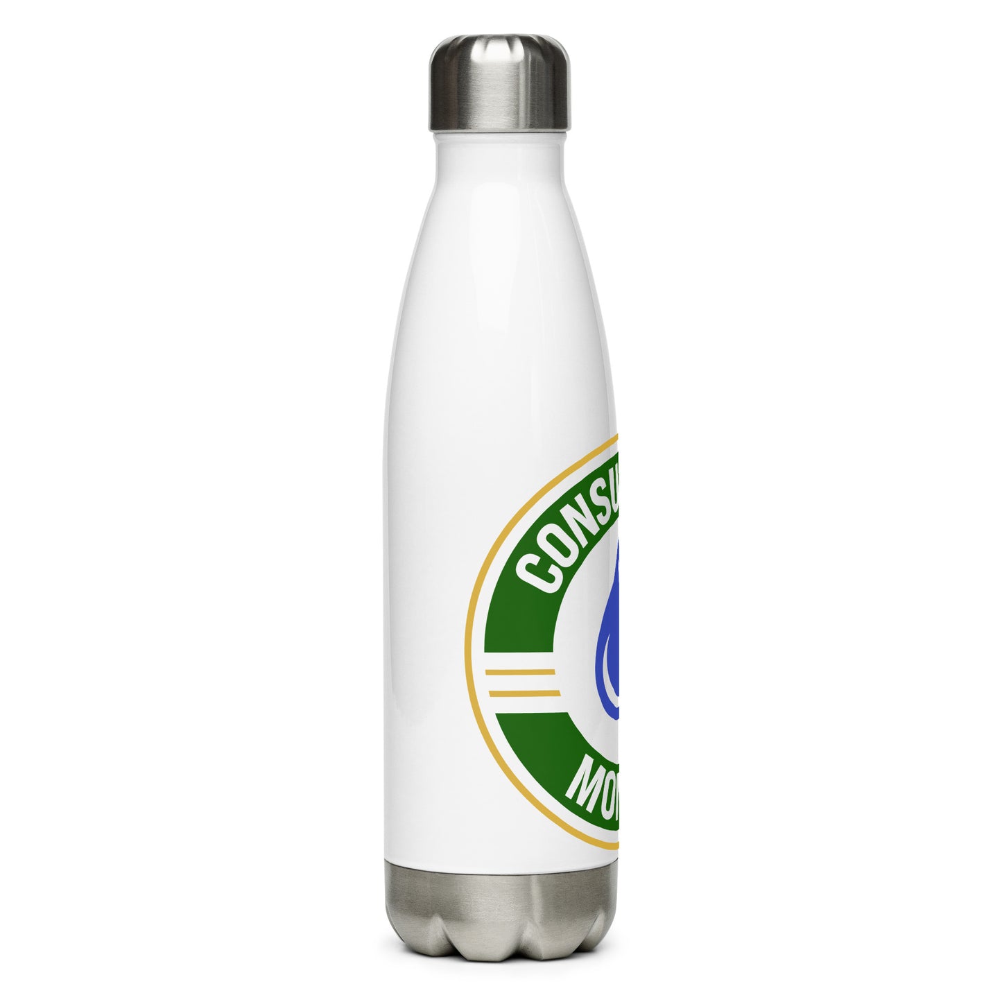 Stainless steel water bottle - “Consumption Monitor" logo