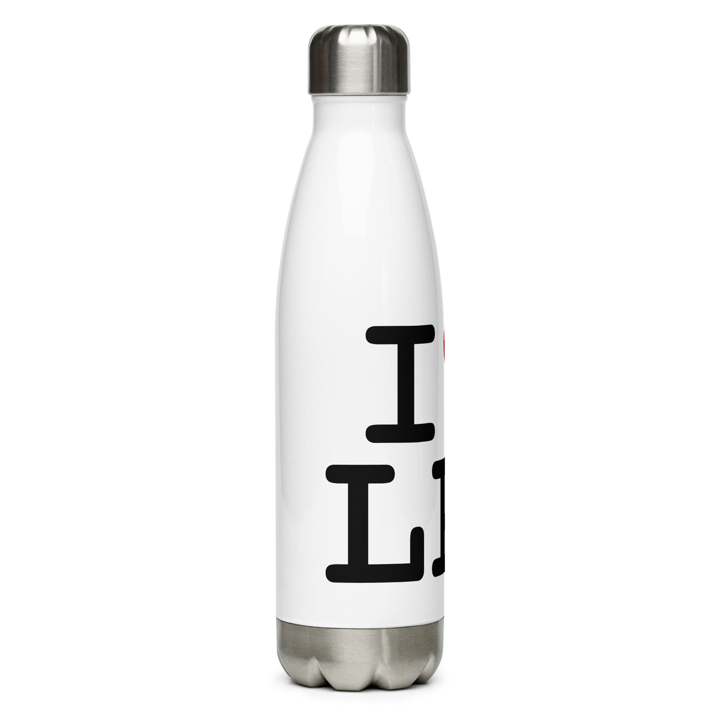 Stainless steel water bottle with “I H LPG” logo