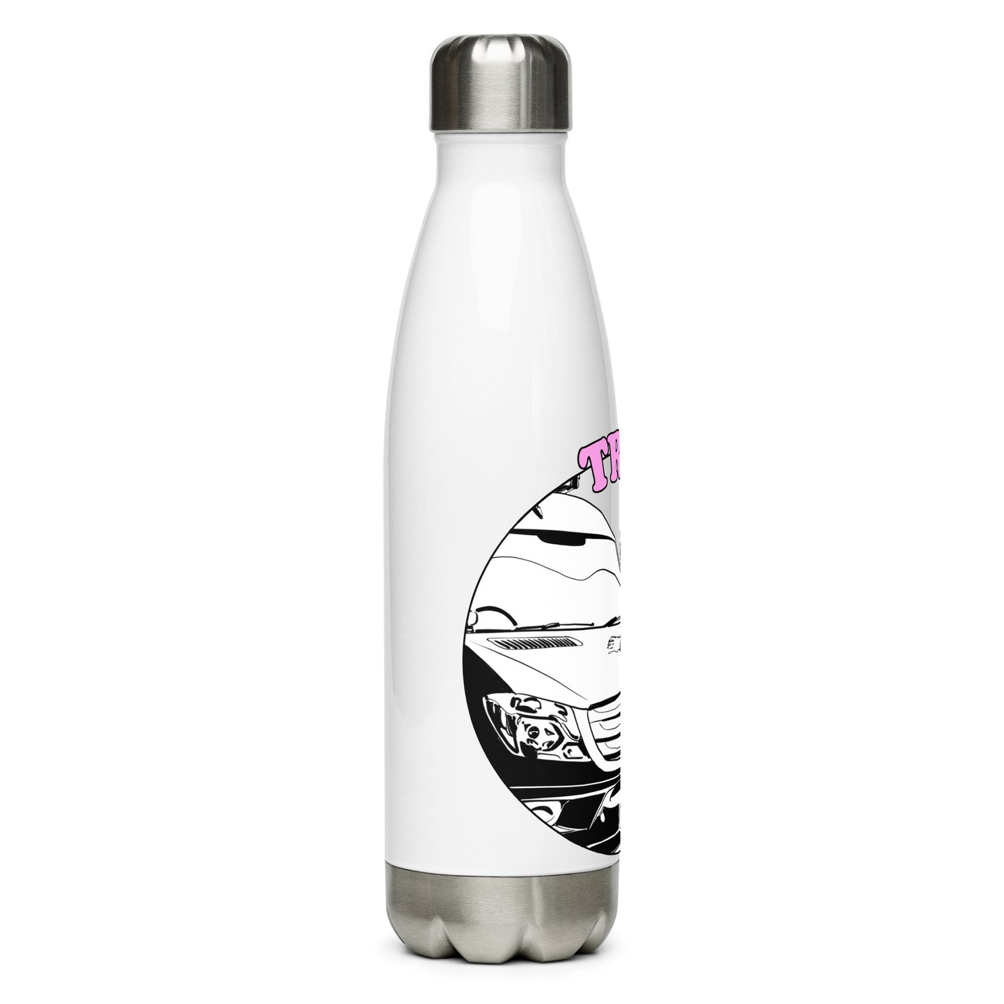 Stainless steel water bottle with “True Romance” (F) logo