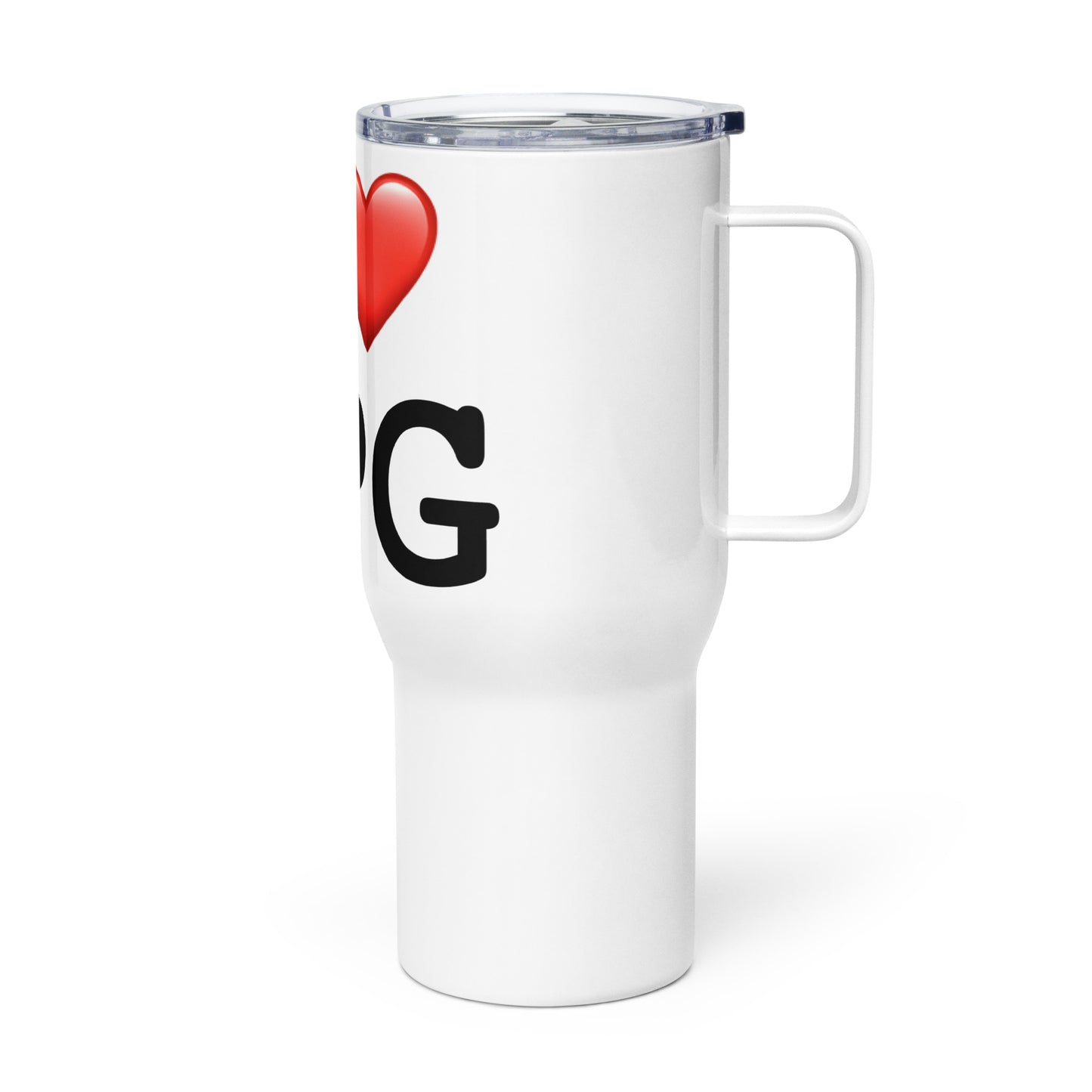 Travel mug with a handle with “I H LPG” logo