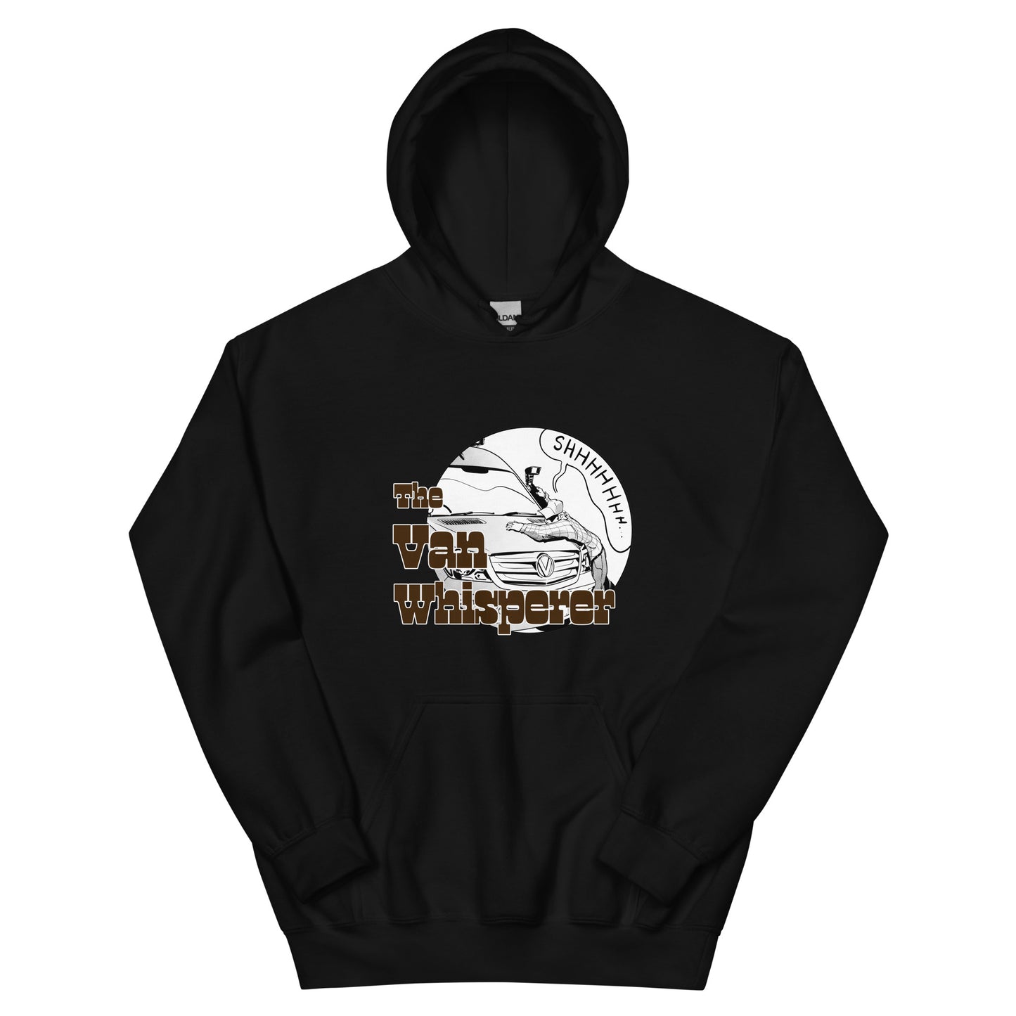 Unisex Hoodie with “The Van Whisperer” (M) logo