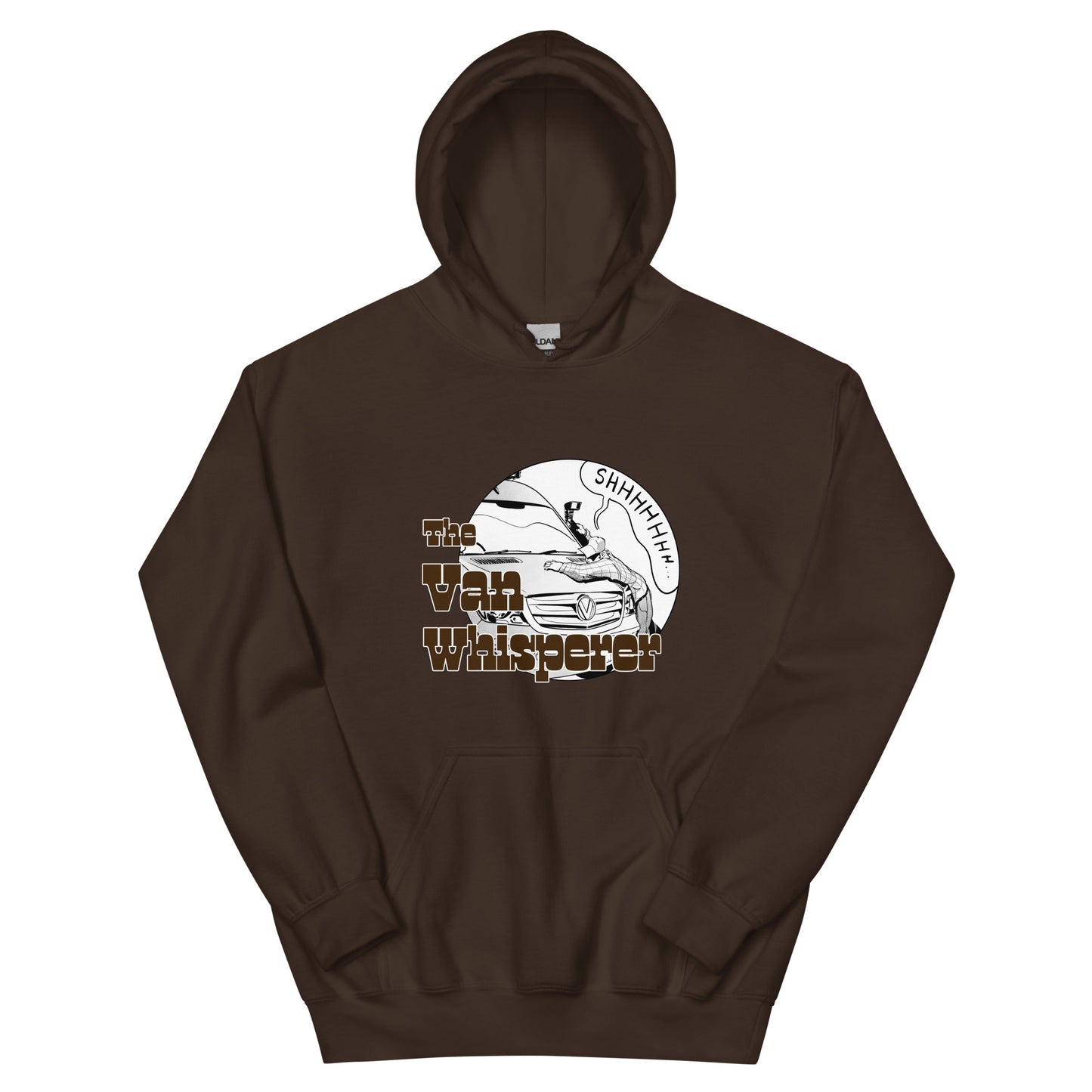 Unisex Hoodie with “The Van Whisperer” (M) logo