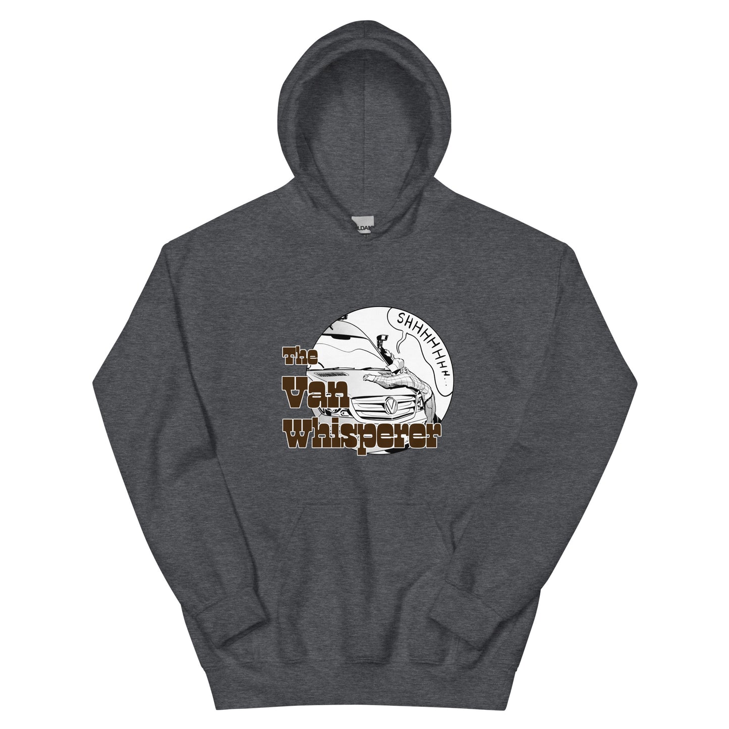 Unisex Hoodie with “The Van Whisperer” (M) logo