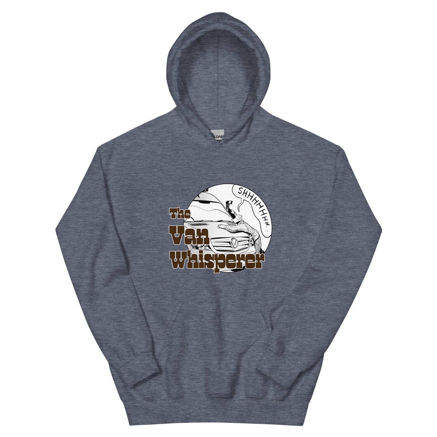 Unisex Hoodie with “The Van Whisperer” (M) logo