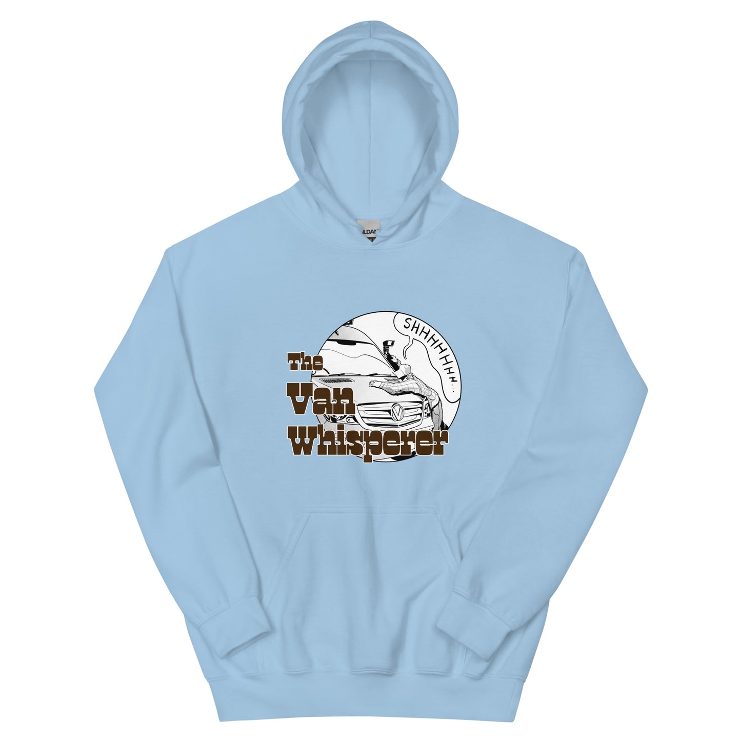 Unisex Hoodie with “The Van Whisperer” (M) logo