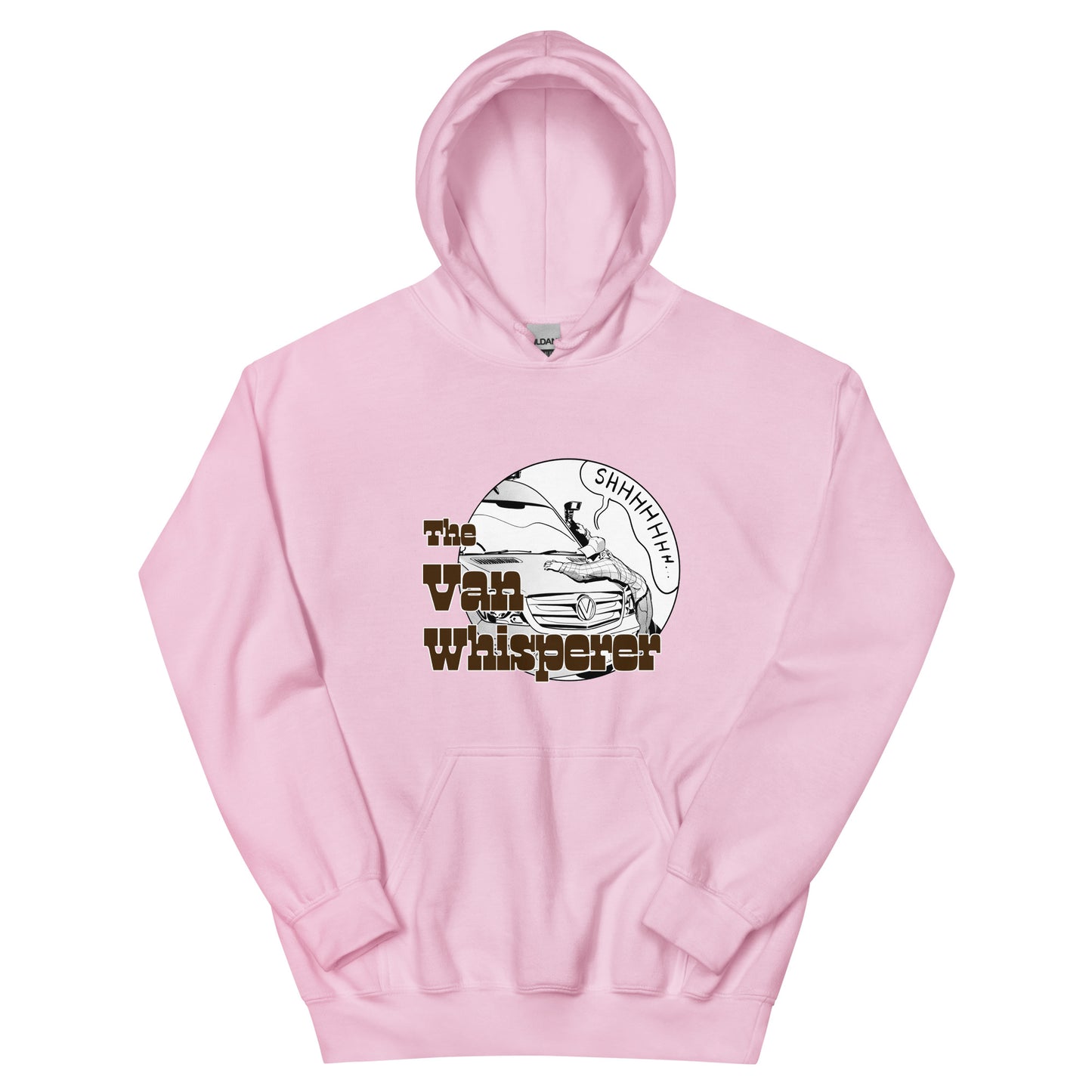 Unisex Hoodie with “The Van Whisperer” (M) logo