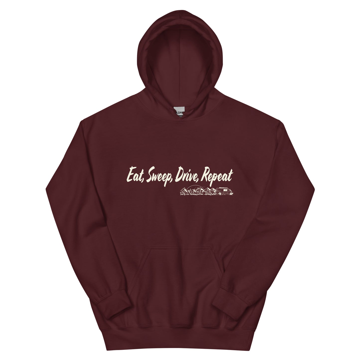 Unisex Hoodie with “Eat Sweep Drive Repeat” logo