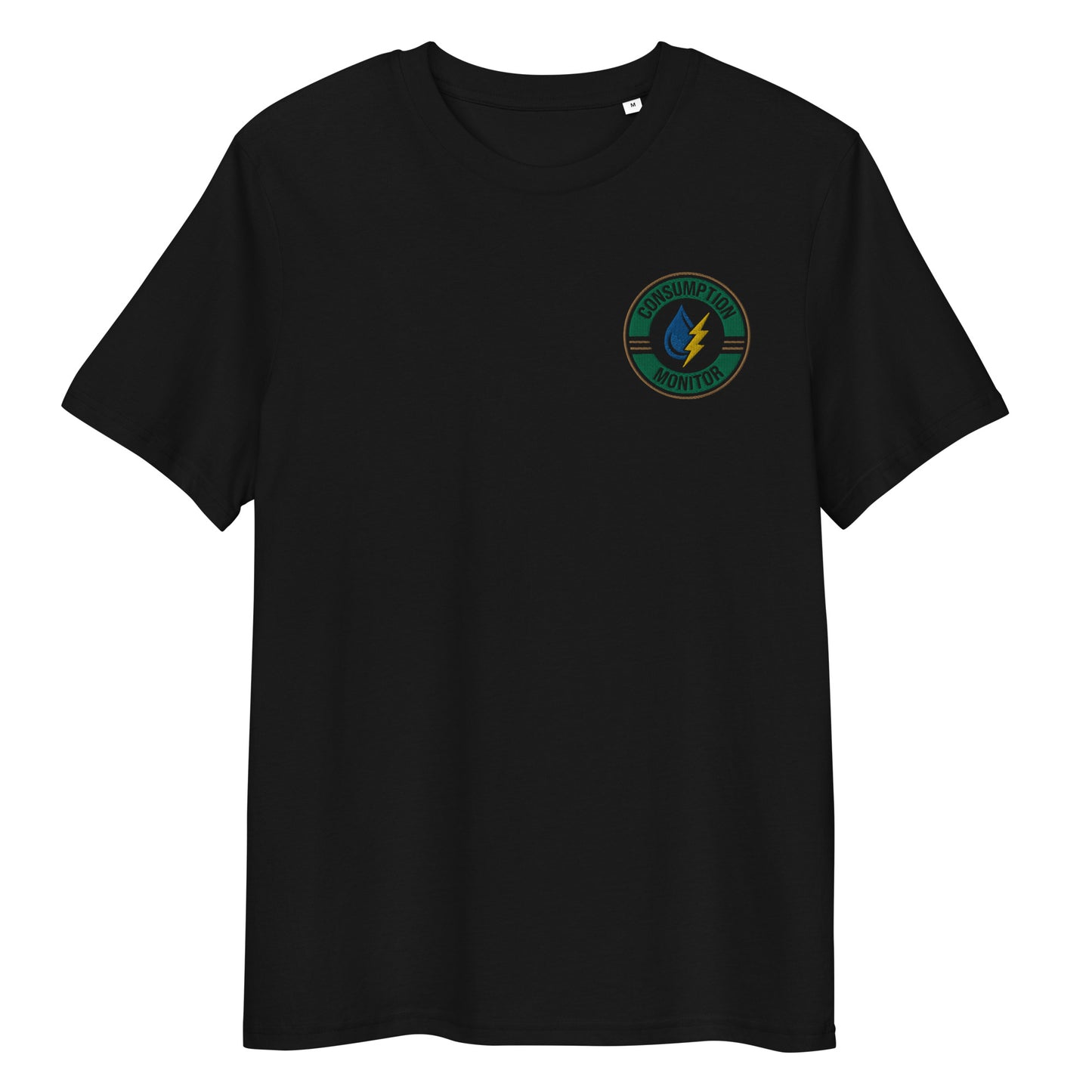 Unisex organic cotton t-shirt with “Consumption Monitor" logo embroidered