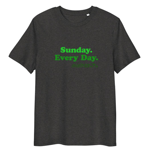 Unisex organic cotton t-shirt with “Sunday Every Day” logo