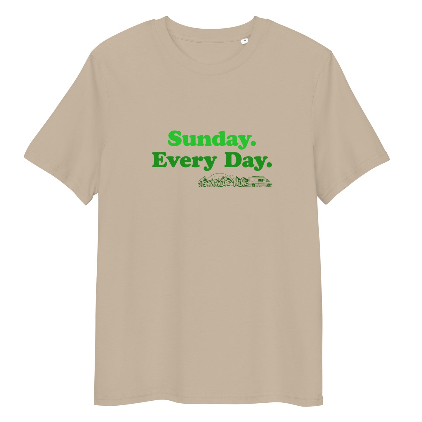 Unisex organic cotton t-shirt with “Sunday Every Day” logo