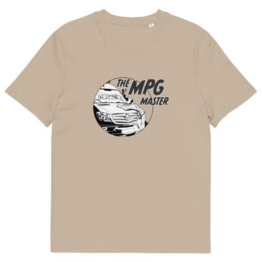 Unisex organic cotton t-shirt with “The MPG Master” (M) logo