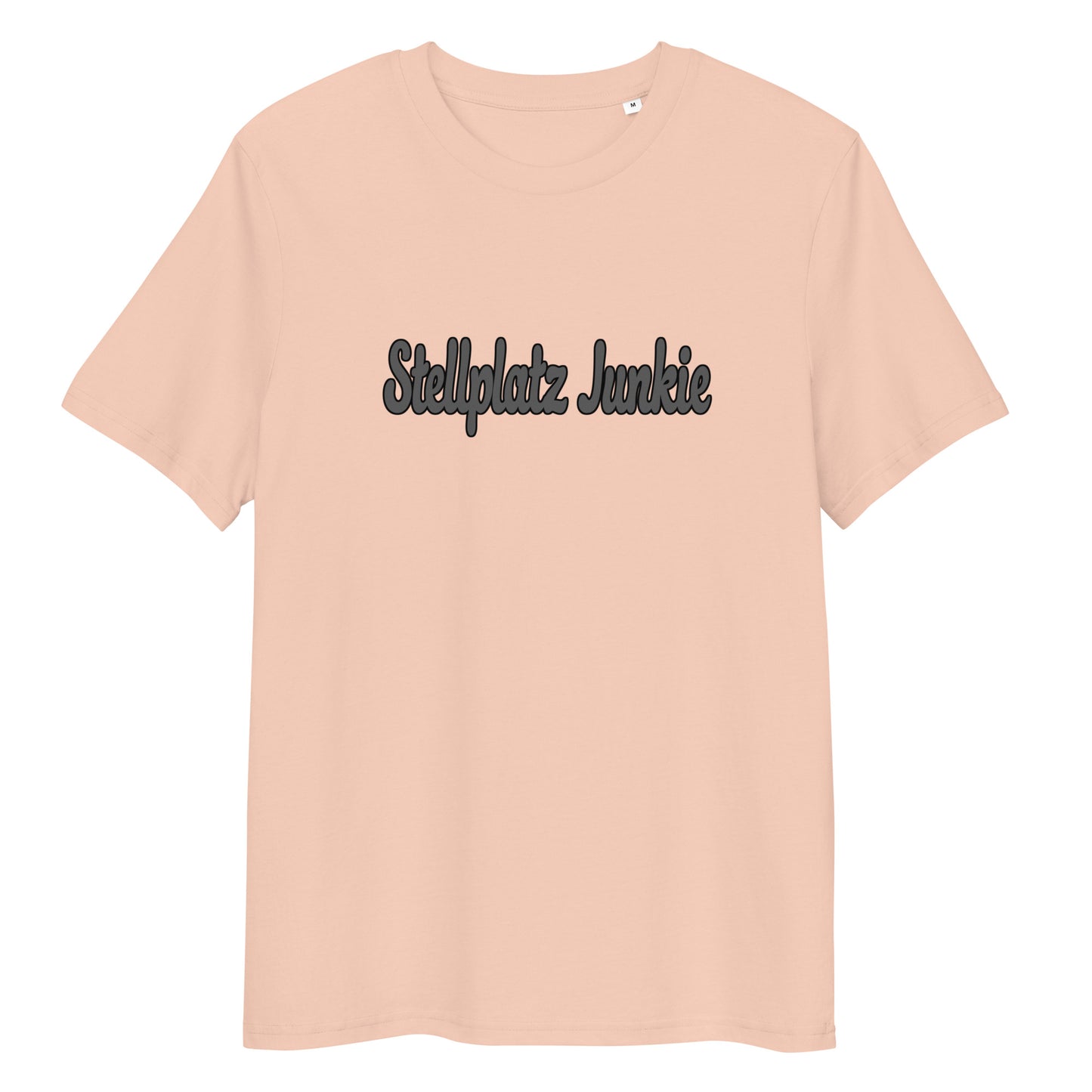 Unisex organic cotton t-shirt with “Stellplatz Junkie” logo