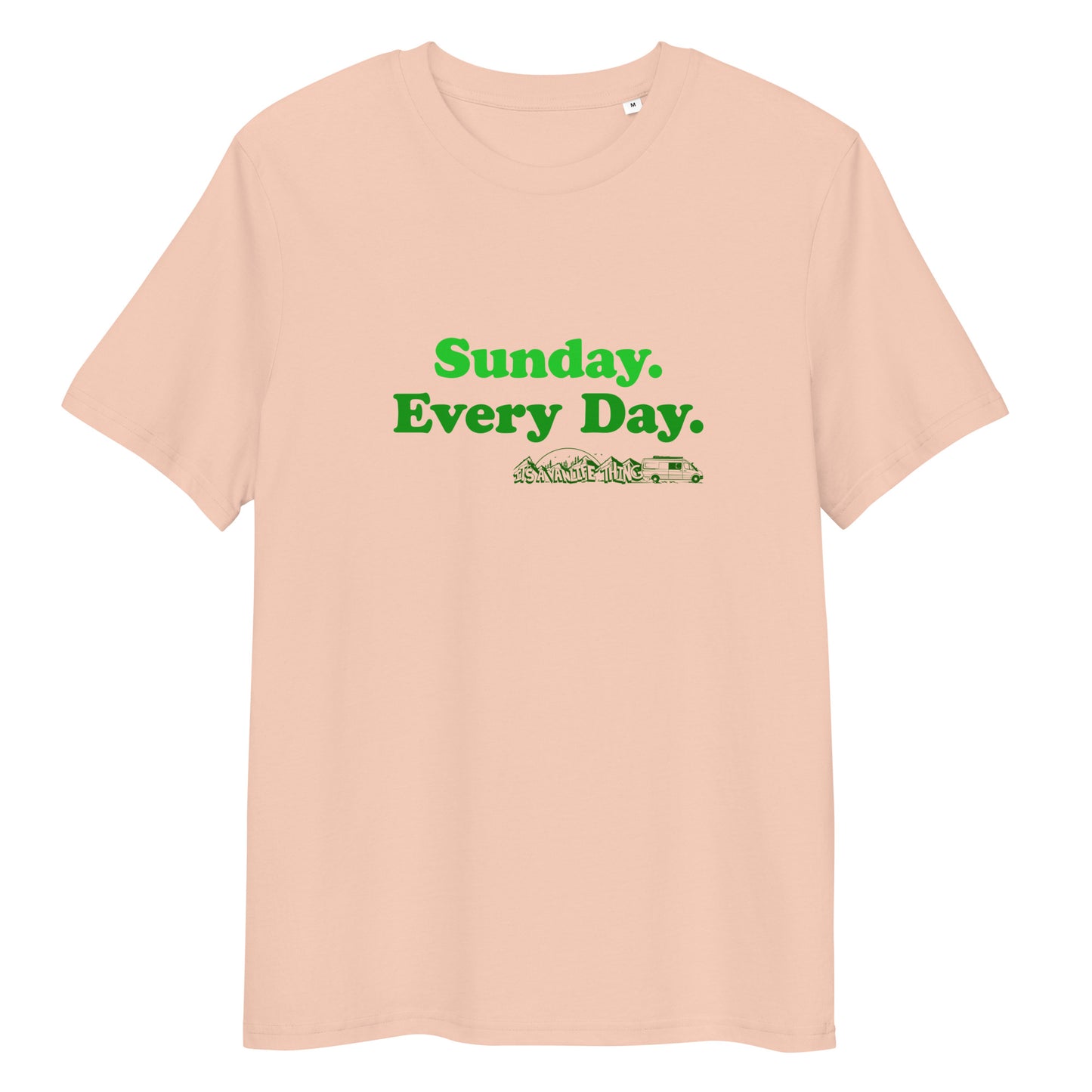 Unisex organic cotton t-shirt with “Sunday Every Day” logo