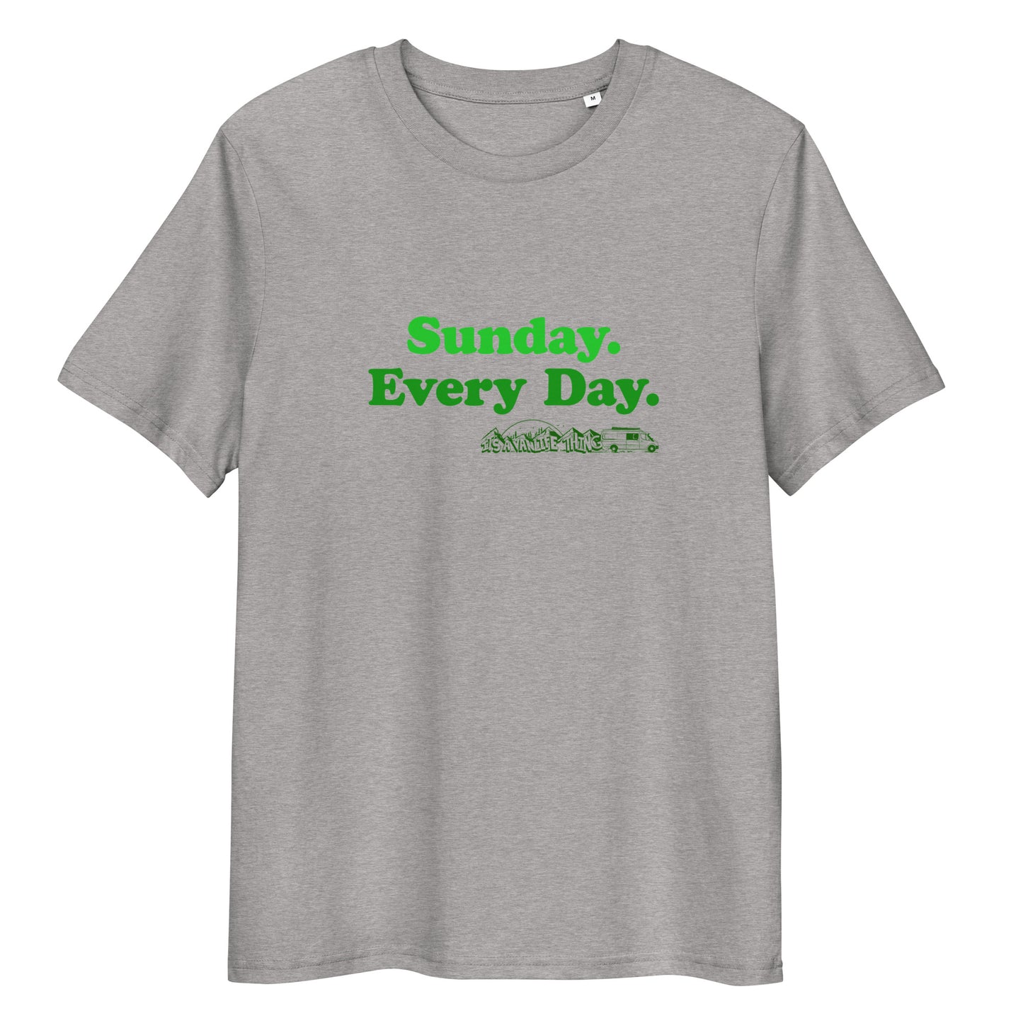 Unisex organic cotton t-shirt with “Sunday Every Day” logo