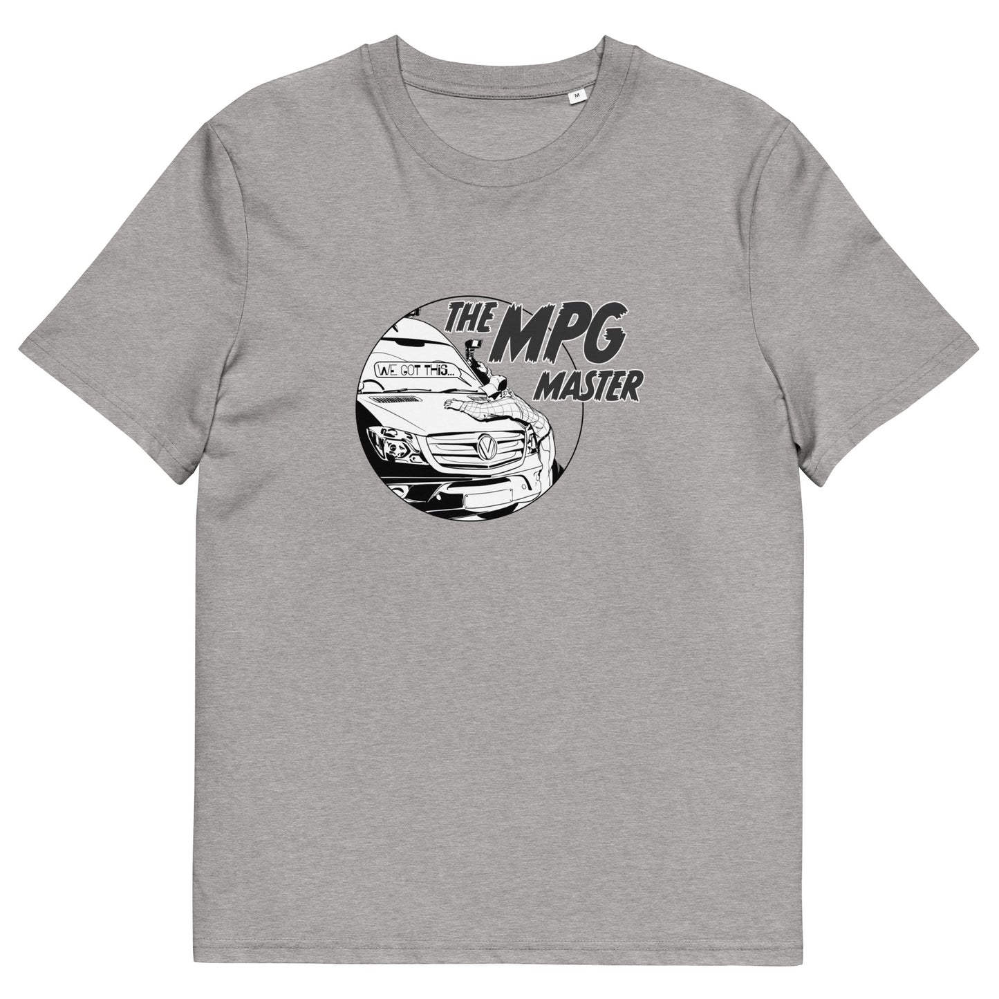 Unisex organic cotton t-shirt with “The MPG Master” (M) logo