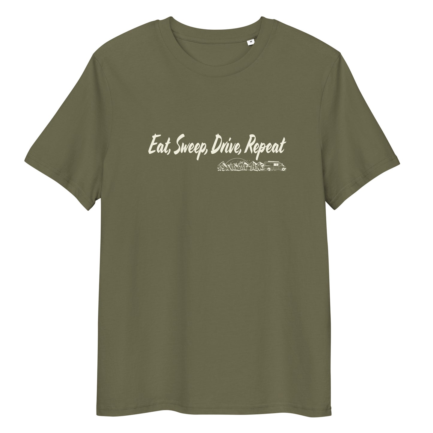 Unisex organic cotton t-shirt with “Eat Sweep Drive Repeat” logo