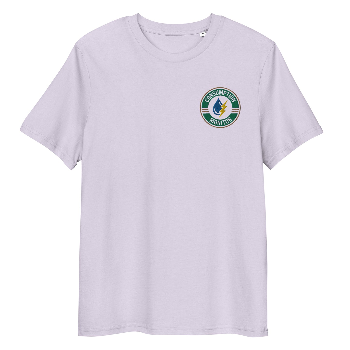 Unisex organic cotton t-shirt with “Consumption Monitor" logo embroidered