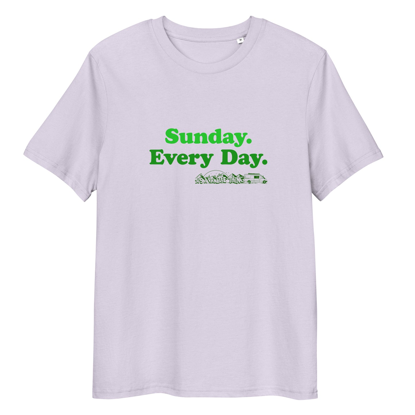 Unisex organic cotton t-shirt with “Sunday Every Day” logo