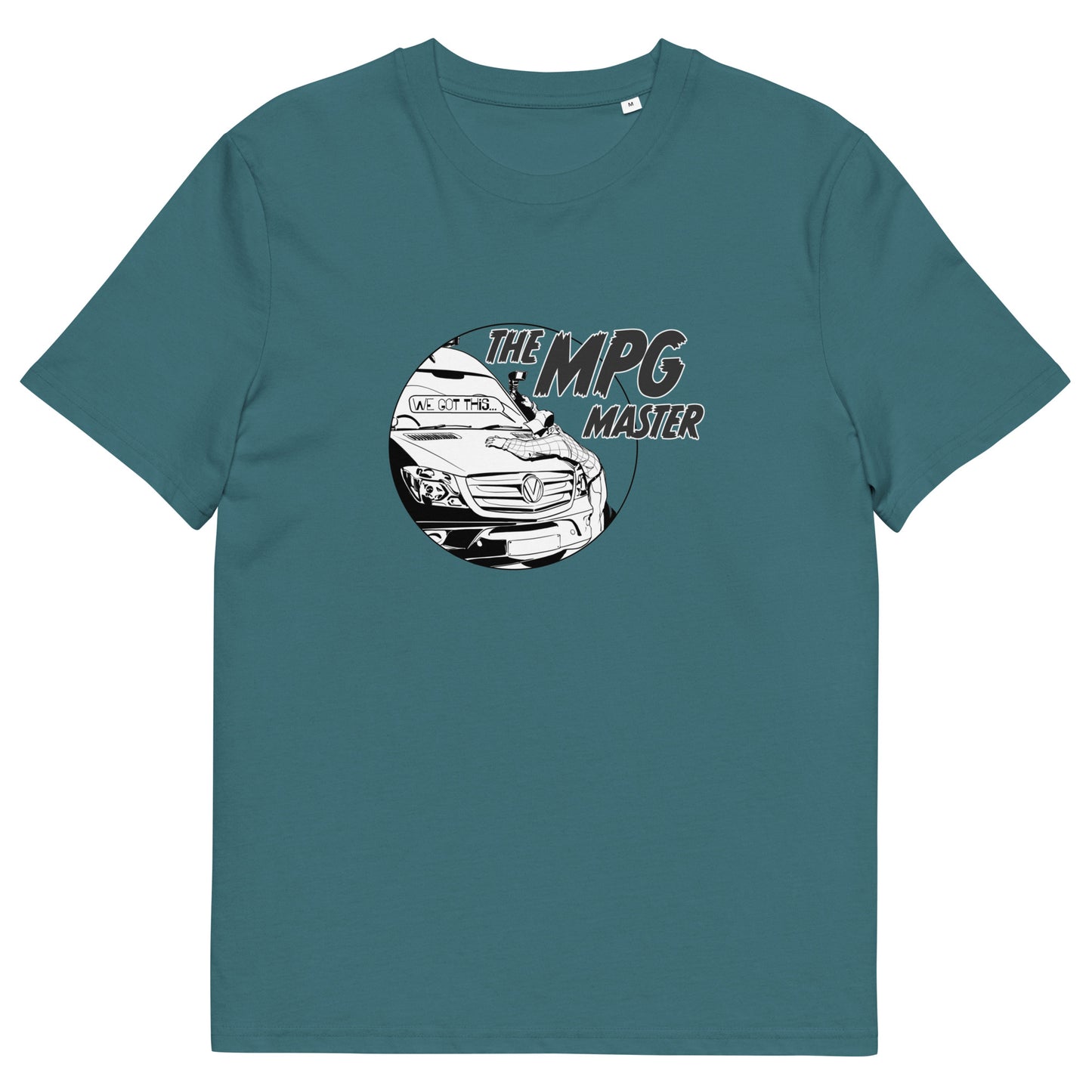 Unisex organic cotton t-shirt with “The MPG Master” (M) logo