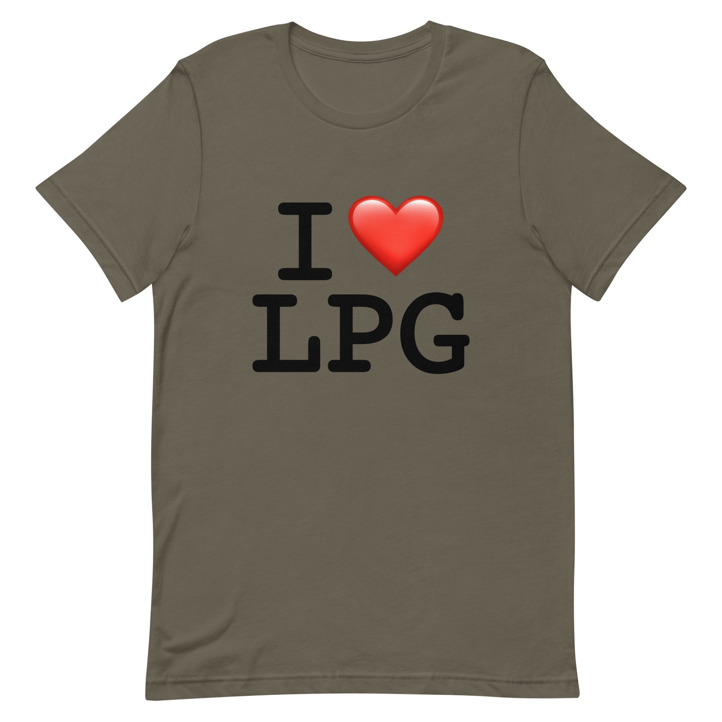 Unisex t-shirt with “I H LPG” logo