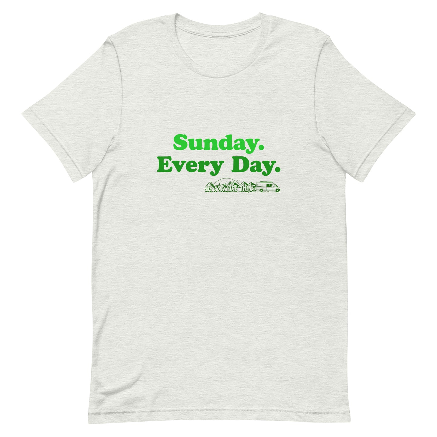 Unisex t-shirt with “Sunday Every Day” logo