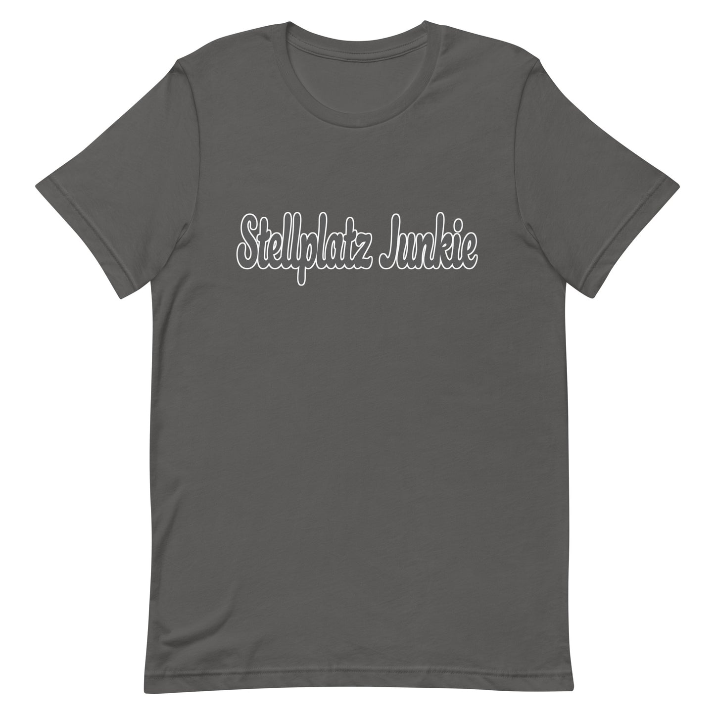 Unisex t-shirt with “Stellplatz Junkie” logo