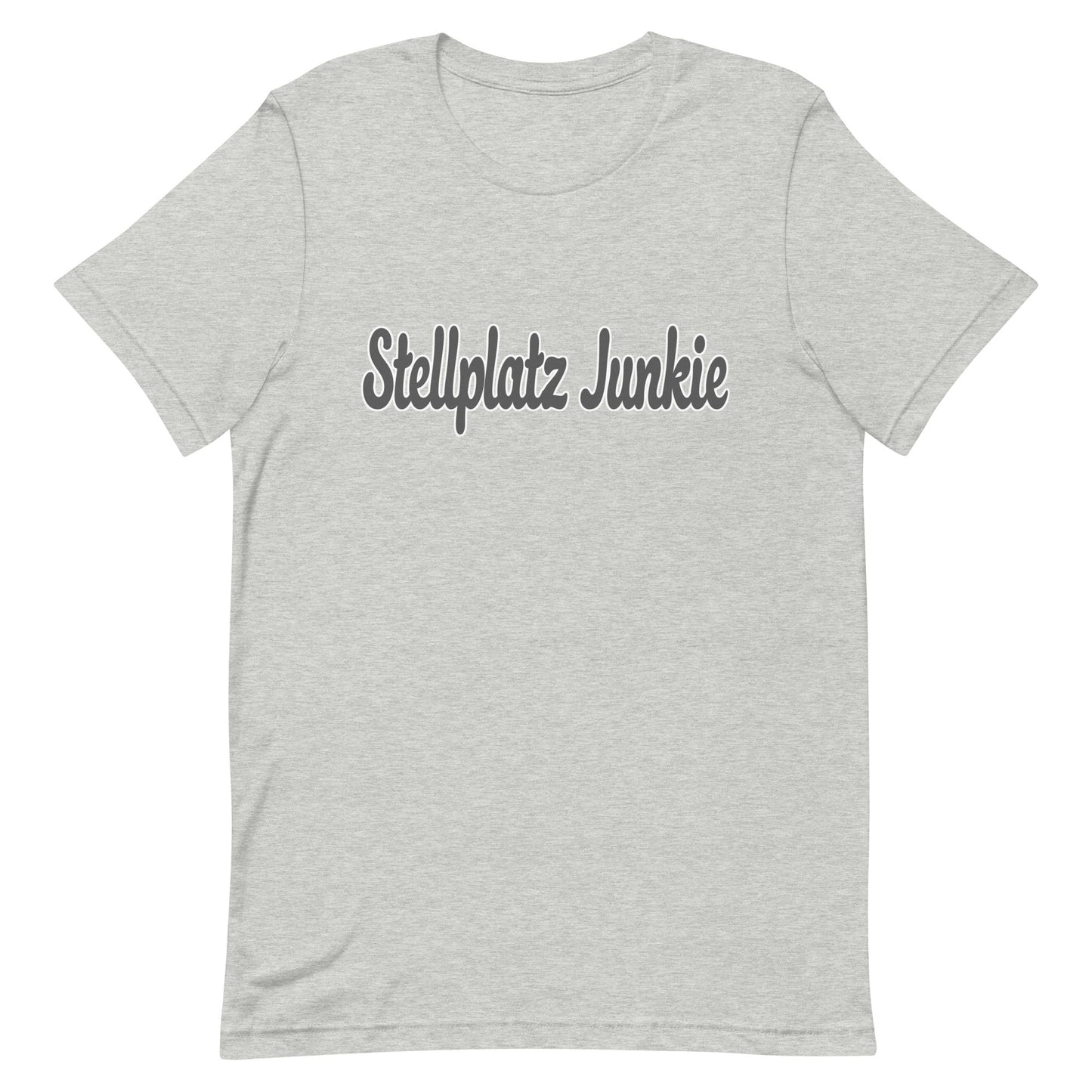 Unisex t-shirt with “Stellplatz Junkie” logo