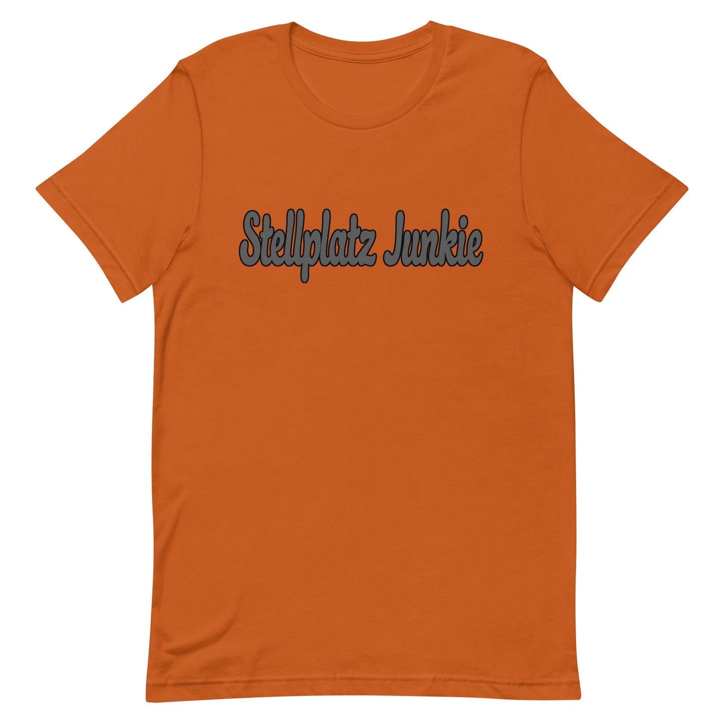 Unisex t-shirt with “Stellplatz Junkie” logo