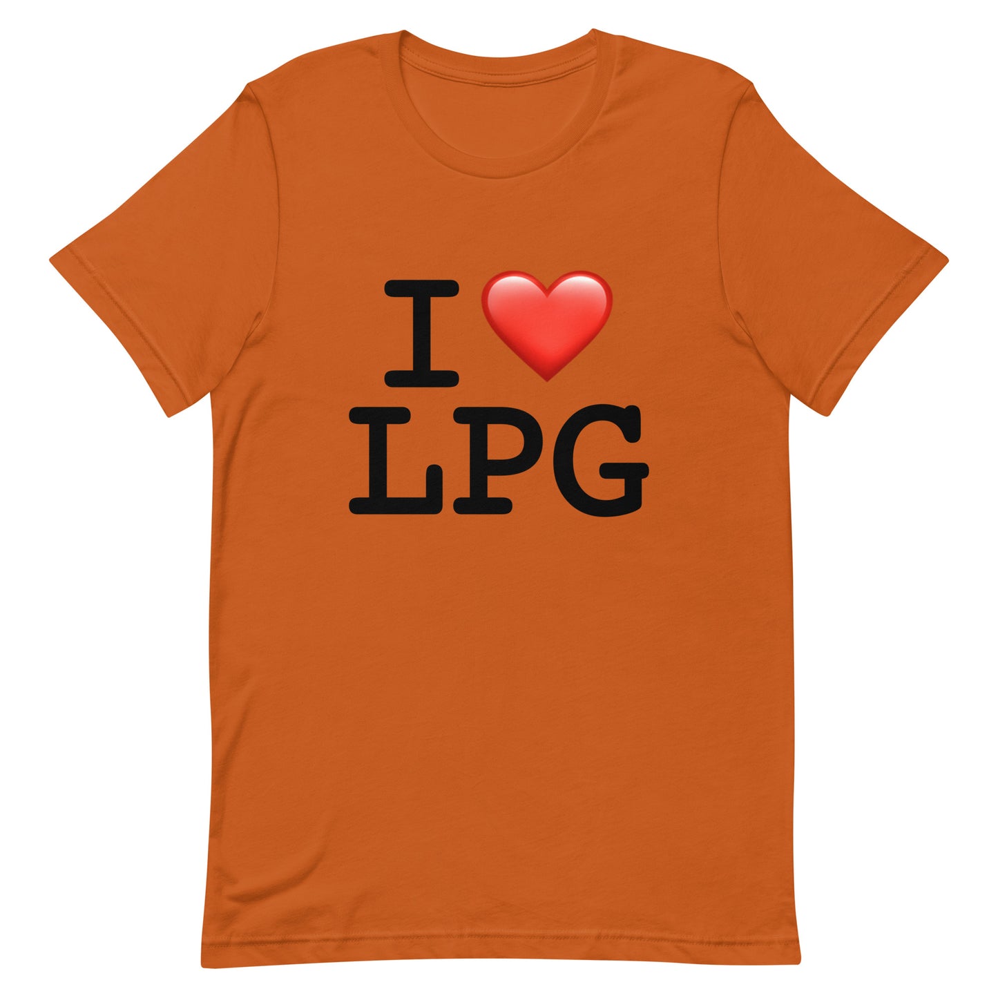 Unisex t-shirt with “I H LPG” logo