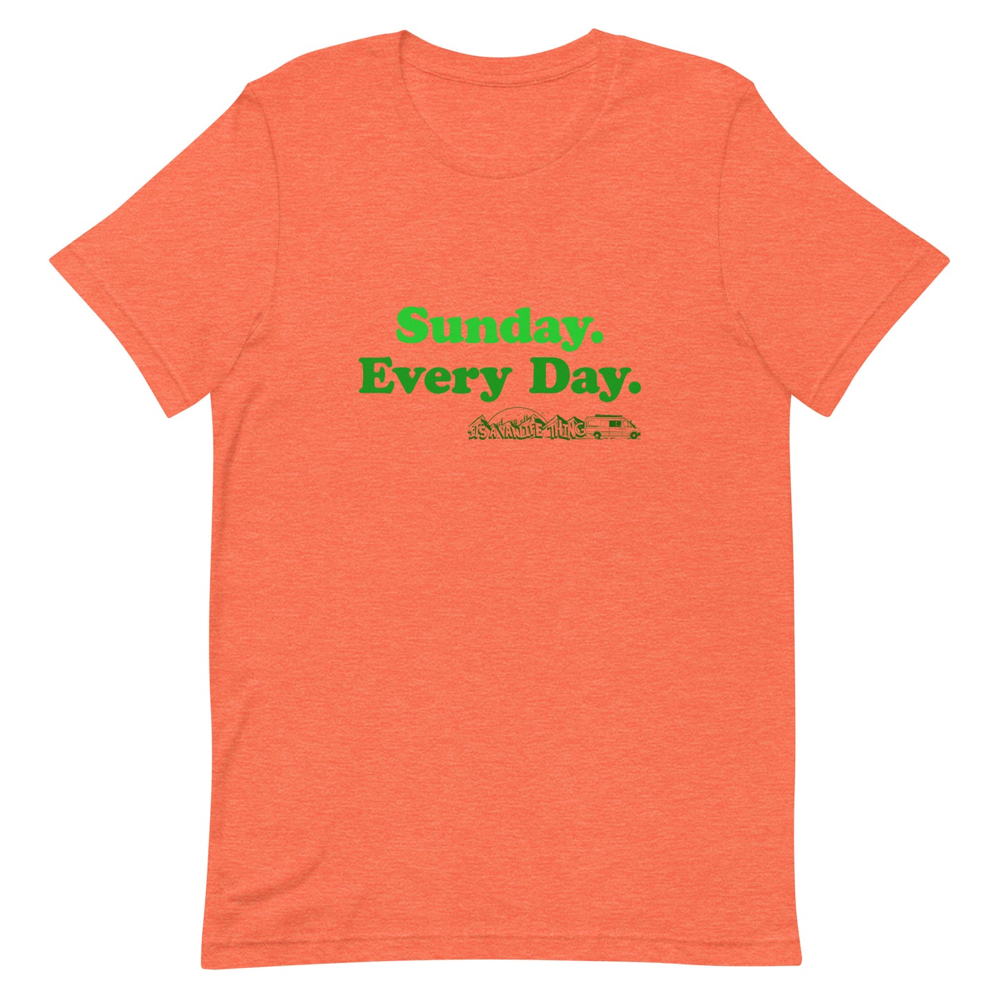 Unisex t-shirt with “Sunday Every Day” logo