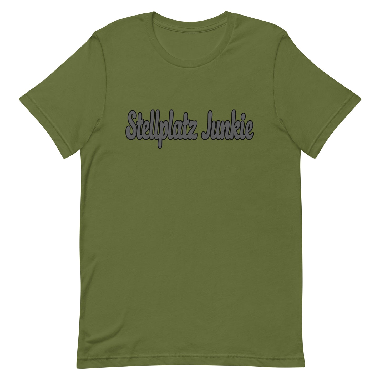 Unisex t-shirt with “Stellplatz Junkie” logo