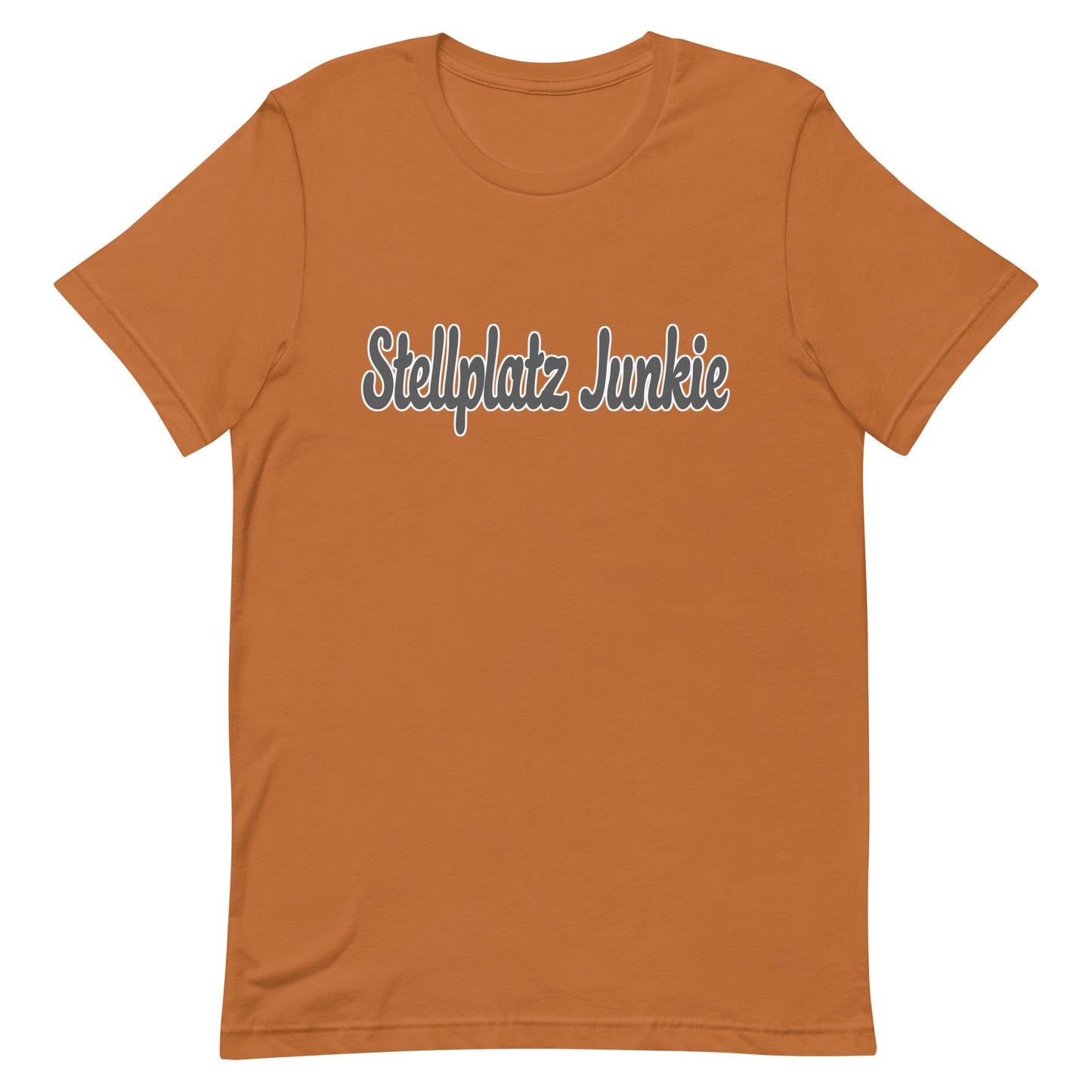 Unisex t-shirt with “Stellplatz Junkie” logo